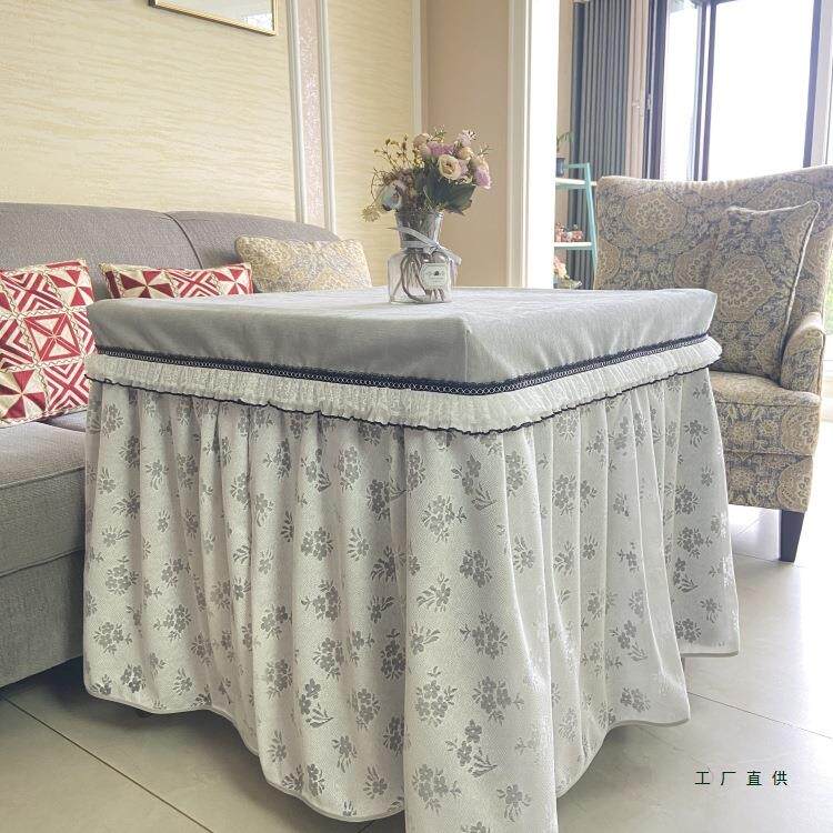 新火款纯色蕾茶几保险柜罩F98M76HM约风长方形简烤炉罩套餐丝桌布