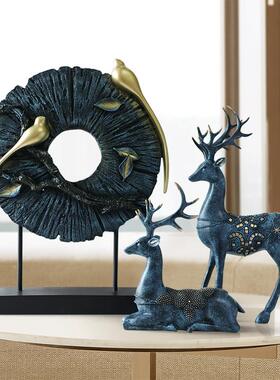 欧式家居客厅玄关电视柜麋鹿装饰品摆件创意摆设乔适新居结婚礼物