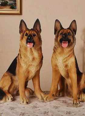 创意家装饰居仿动物德仿牧摆件狼狗玻1520-152璃钢雕塑真狗摆真件