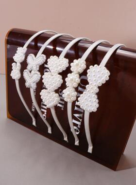 5pc Pearl Embellished Girls Headbands Hair Bands for Girls K