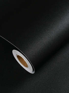 KI9S纯黑色贴纸自粘墙纸磨砂膜木纹桌面家具翻新背景装饰防水壁纸