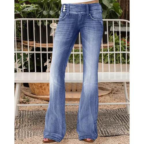 Source side mid waist slightly flared jeans