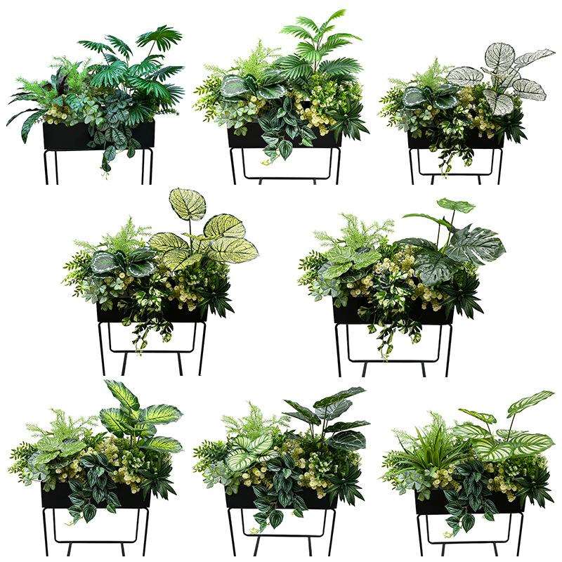 现货仿真植物花槽装饰绿植插花摆放仿真花工艺品假花拍照道具