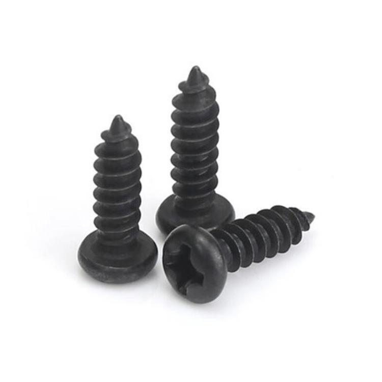 厂家直头供A加硬镀黑锌攻自攻螺852P丝圆十字槽尖尾自电子螺丝