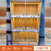 高档猫狗示混实养笼定制木玻璃门猫柜猫别墅展笼带厕所繁殖笼寄猫