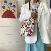 夏季 大学生上课帆布包斜挎腋下包 大容量通勤单肩包包女新款