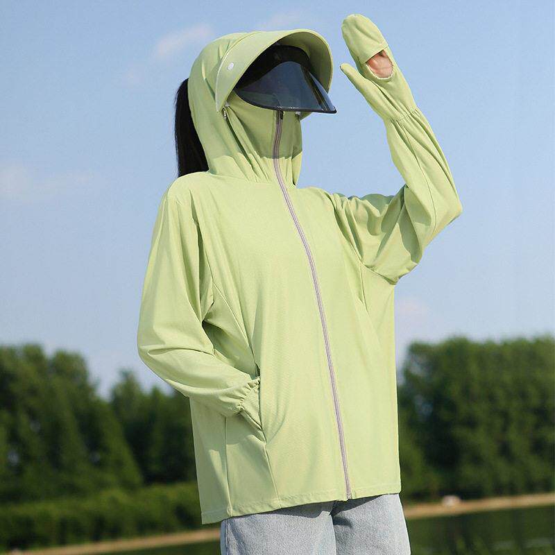 防晒衣服女款夏季薄款防紫外线冰丝透气大码宽松短款电动车