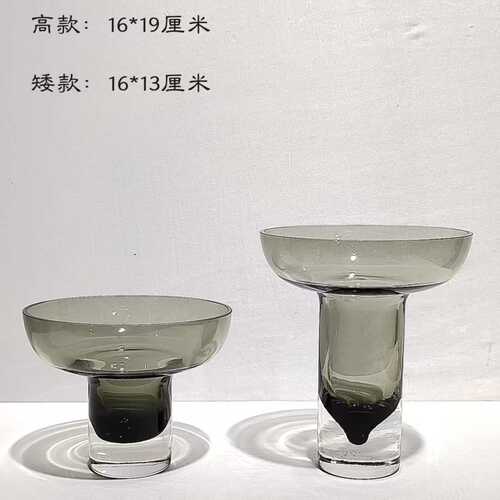 轻奢创意彩色玻璃花瓶摆件现代样板房件插花艺术装饰摆设