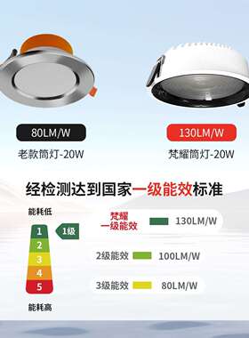 防眩筒灯led嵌入式超薄大瓦数孔灯店铺商用2.5寸3寸4寸6开孔12cm9