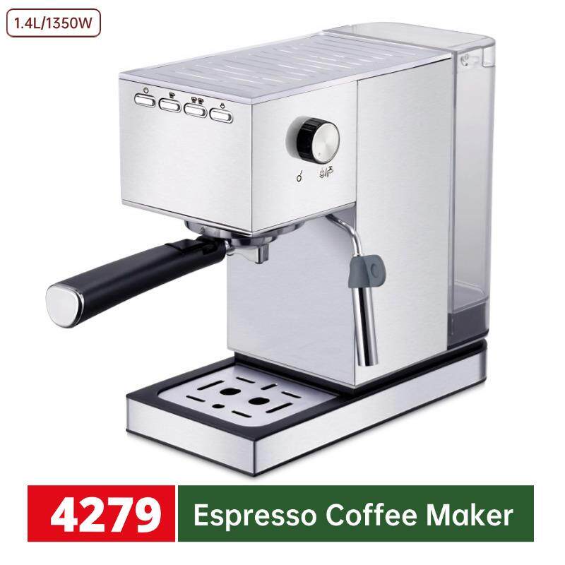 跨境家用半自动意式咖啡机压力式不锈钢浓缩高品质咖啡机