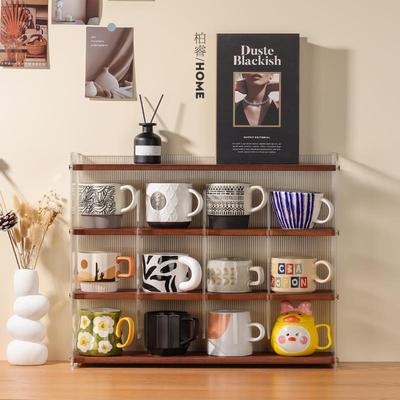 实木杯架杯子收纳置物架桌面茶杯具咖啡杯马克杯水杯餐边柜展示架