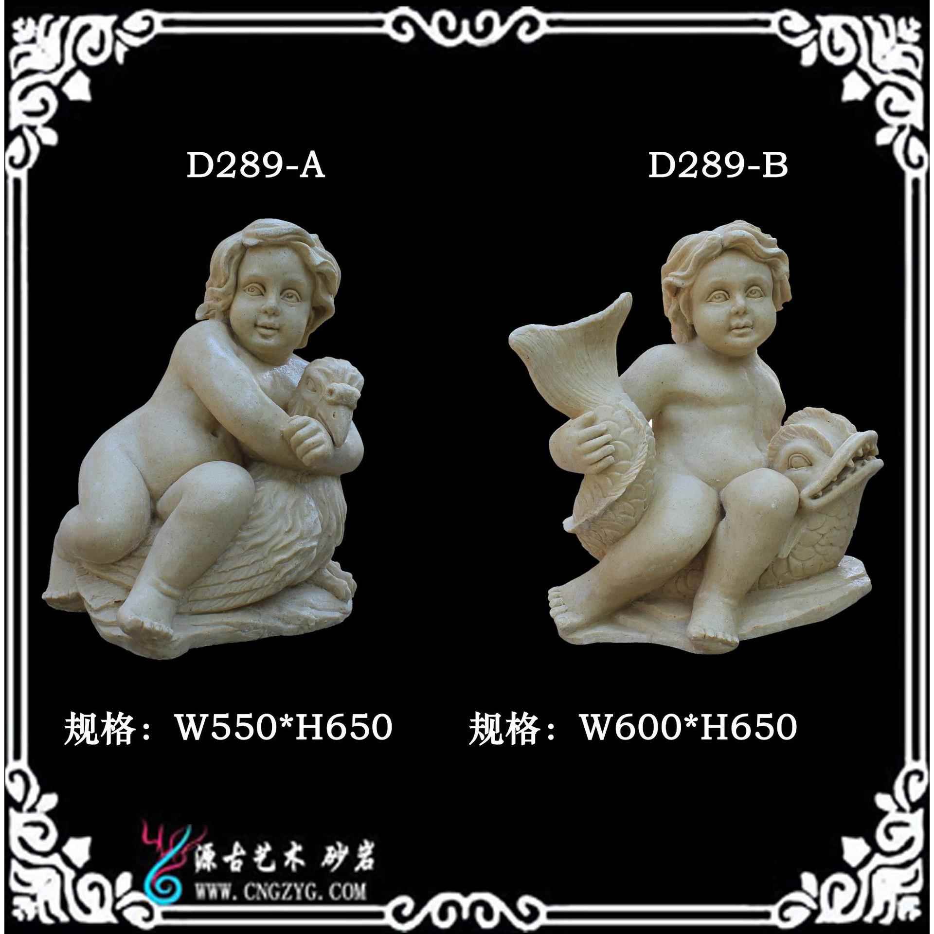 欧式男孩女孩小天使砂岩情景雕塑 公园公共场所音乐小孩雕塑摆件