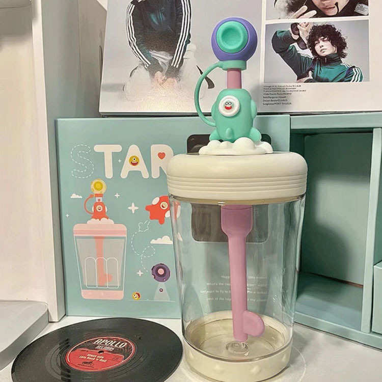 创意吸管便携可爱杯值高学生塑料杯宝宝卡通红家用水杯颜儿童网