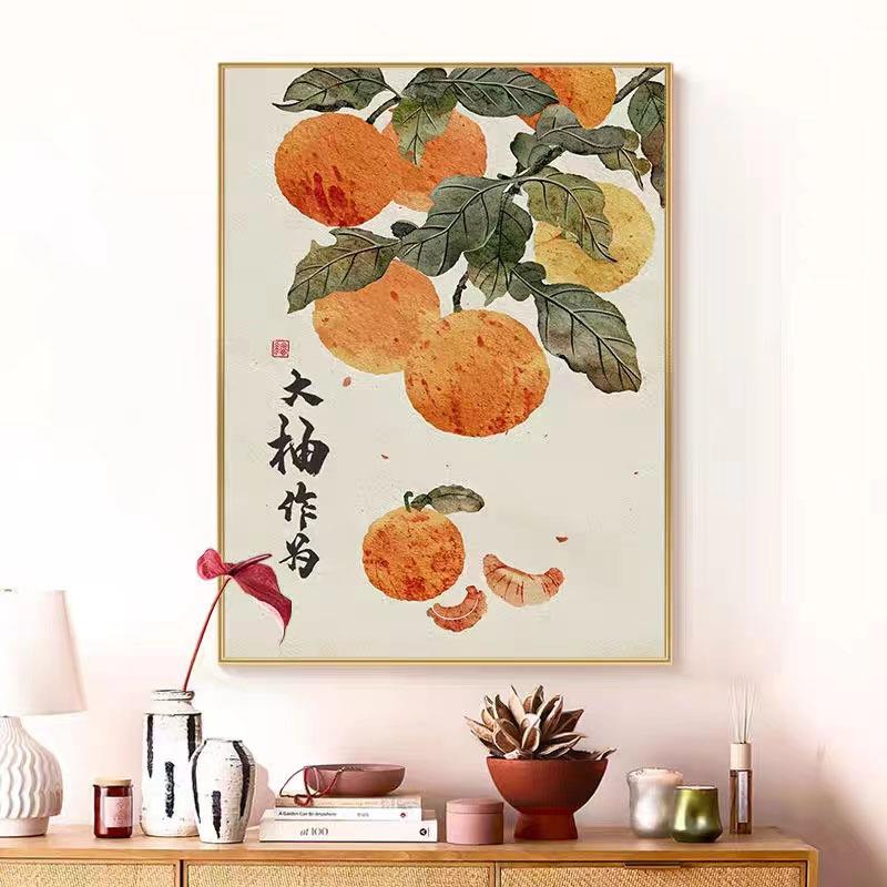 现代新式樱有有225LYA188vJ新款客厅装饰画尽水果国风书房办0公中