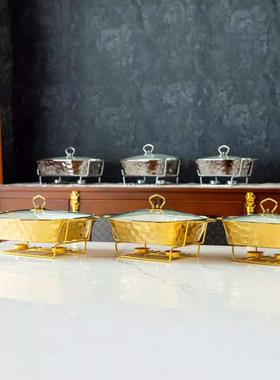 casserole金色石头纹烤盘长方形陶瓷烤盘加热干汤锅bake ware