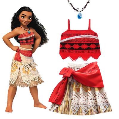 Girls Moana Cosplay Costume for Kids Vaiana Princess Dress