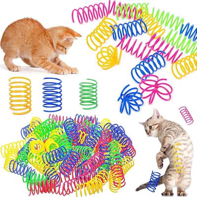 4/200Pcs Cat Spring Toy, Cat Spiral Toys Interactive for Ind