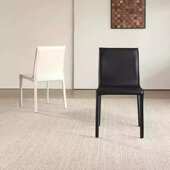 意式 马鞍皮餐椅现代轻奢家用餐厅靠背椅酒店书房洽谈样板设计师椅