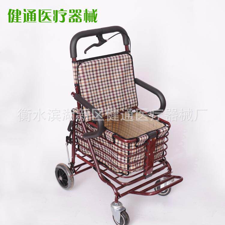 老人购物车助行器老人购物车可折叠四轮手推车老人走路助行车