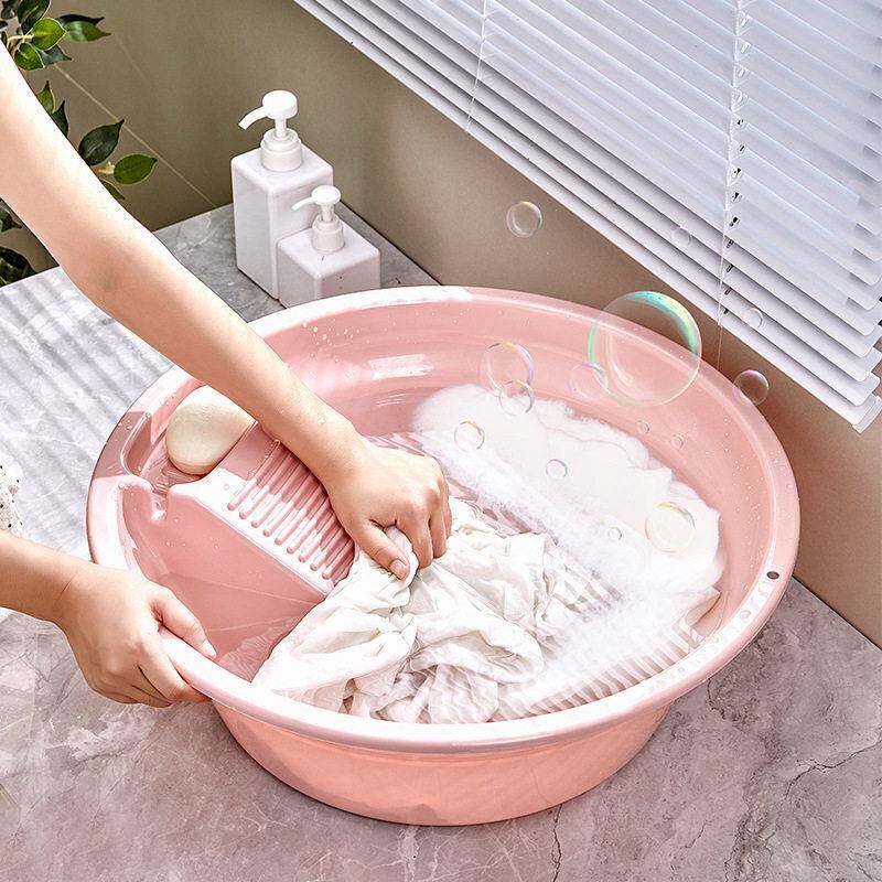 塑料搓衣盆家用大号加厚盆子婴儿洗衣服一体大盆放皂盒