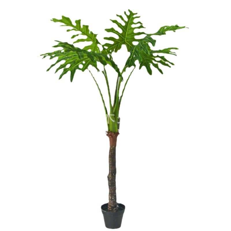 外贸 仿真喜林芋盆栽 仿真绿芋盆景仿真绿植绿芋摆件装饰假花批发