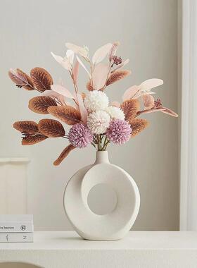 Nordic Style Ceramic Donut Vase Modern Home Decoration Eleg