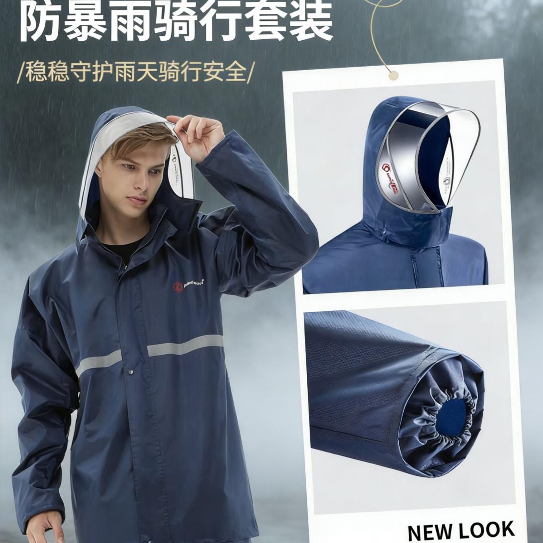 骑行雨衣雨裤单层套装电动车全身两件式雨衣雨裤防雨外送雨披双层