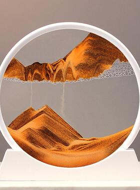 客厅柜子摆件高级感流沙画沙漏客厅电视柜酒柜装饰品创意解压办公