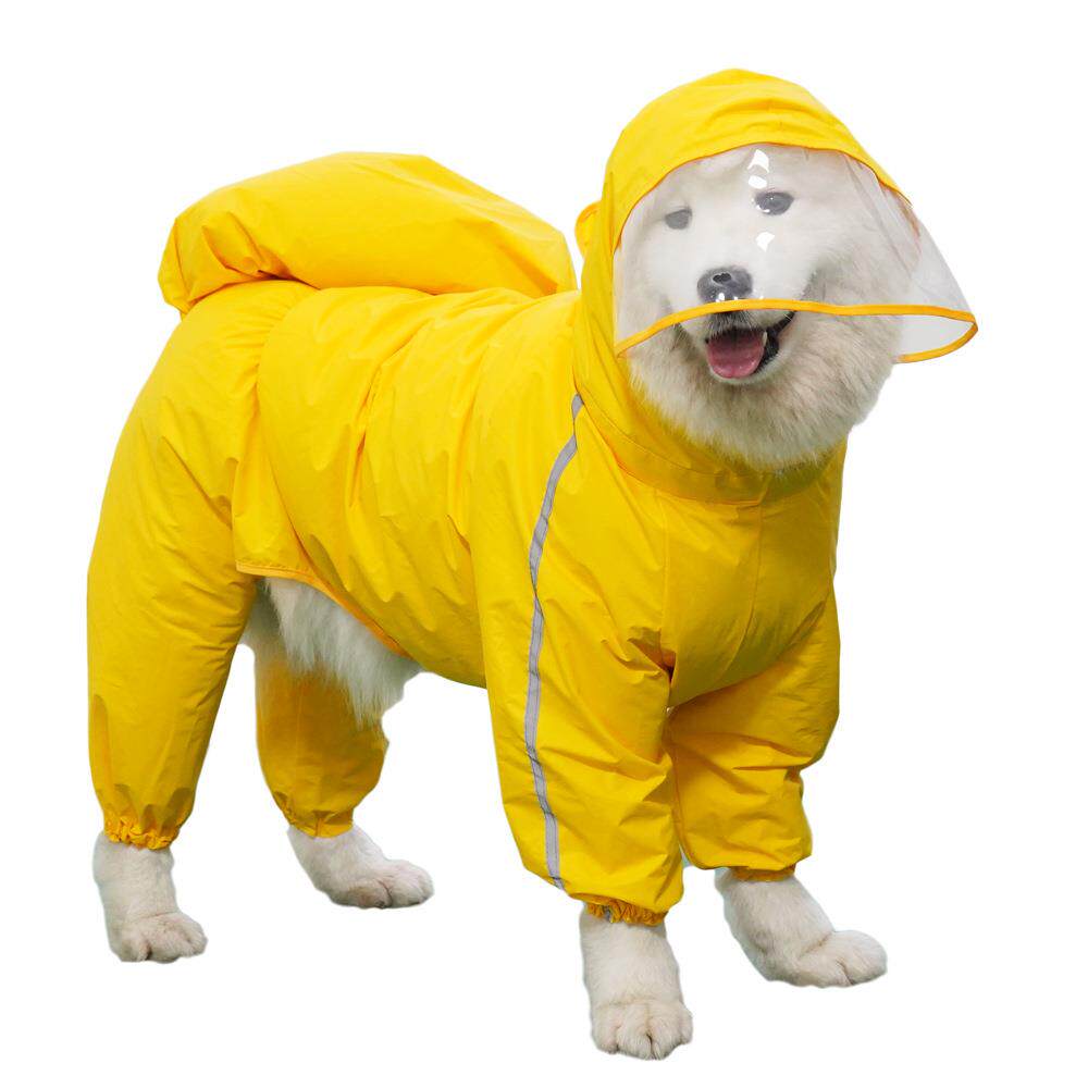 金毛萨摩耶拉布拉多宠物雨衣大型犬全包反光罩尾狗狗衣服防水