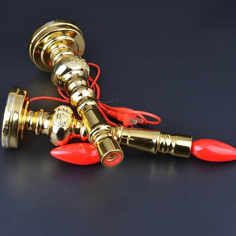 纯铜招财蜡烛灯LED长明供灯佛前神台烛台家用供奉供佛电子财神灯