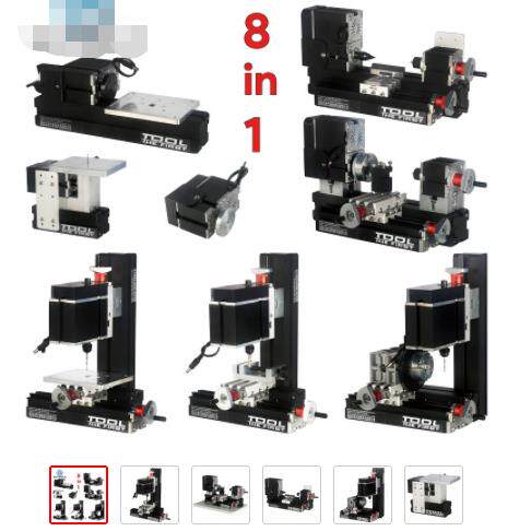 TZ8000M 8 合 1迷你金属车床套件，60W 12000r/min 电机车床