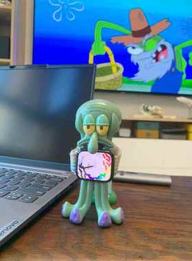 章鱼哥桌面摆件客厅电视柜玄关摆设可爱搞怪送礼树脂家居艺术装饰