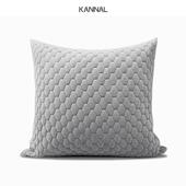 高档 现头代轻奢高抱灰色真丝绒枕沙发级床大靠垫样 几何大世界