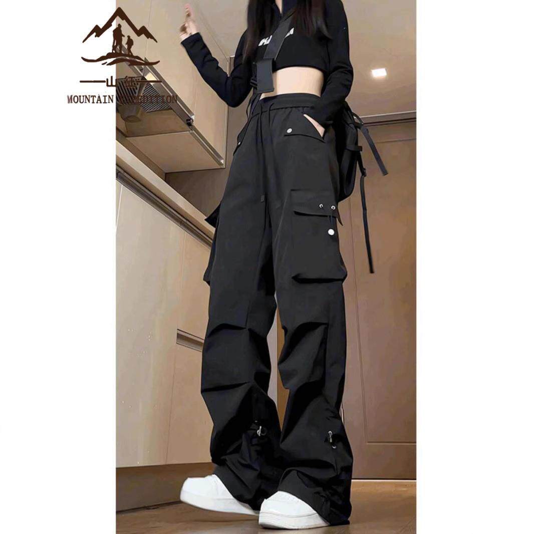 黑色裤女2026新款小个子春秋宽松防风防水登山秋冬大码冲锋裤休闲