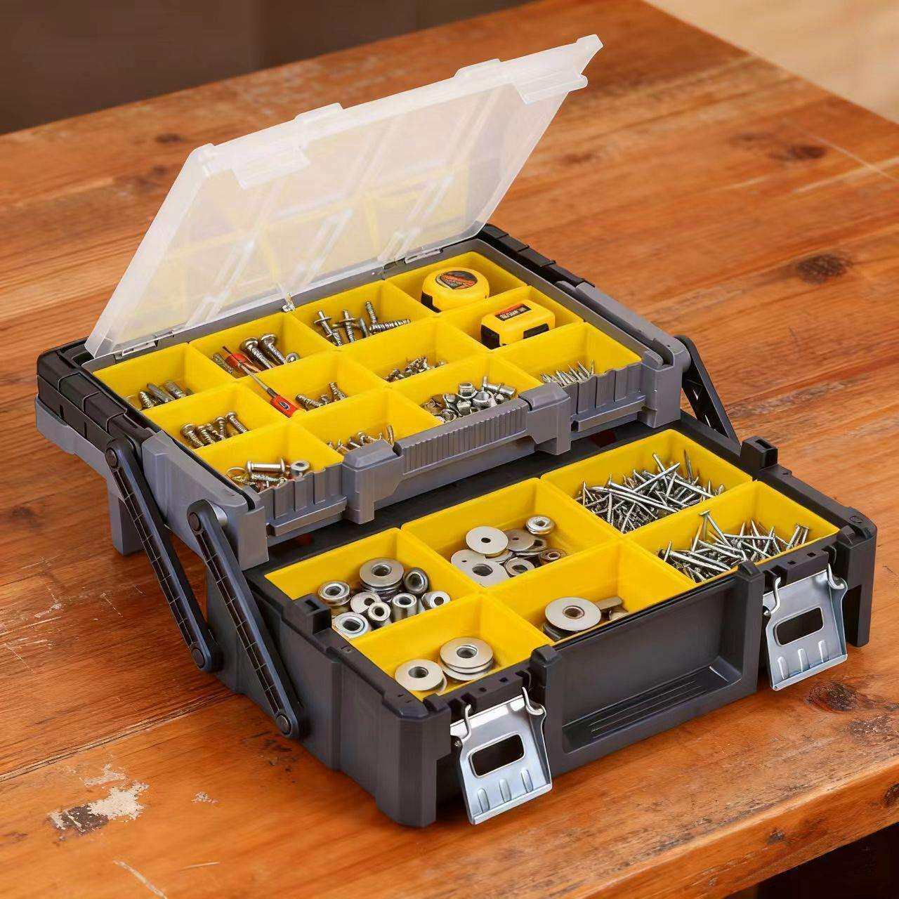 多层折叠工具箱家用五金多功能手提式电工维修工具车载收纳箱大号