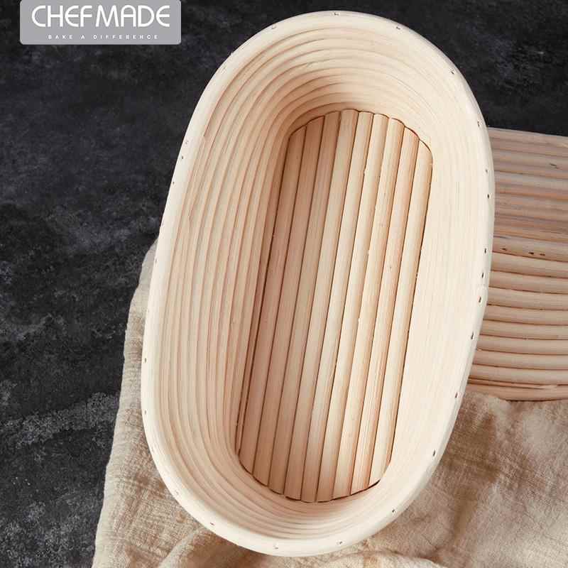 chef家madeWK994810寸欧包发酵篮发团面发包用长方形藤工编篮框烘