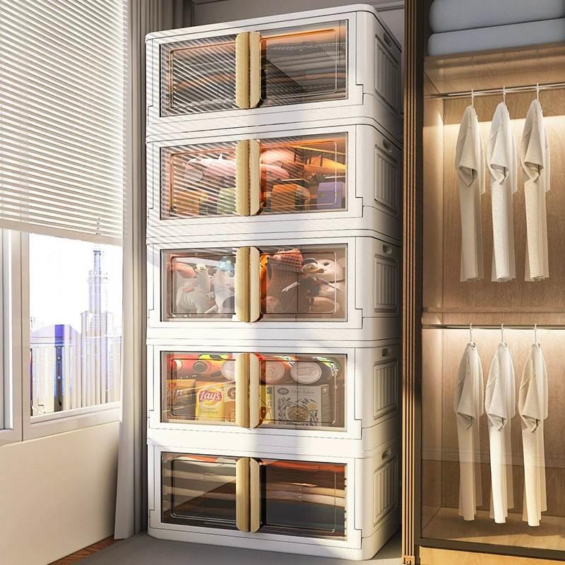 儿童小衣柜家用卧室免组装柜子出租房简易储物柜折叠双开门收纳柜