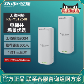 Ruijie锐捷睿易无线网桥RG-YST250F套装 室外电梯井WiFi大功率远距离500米点对点桥接2.4G单频300M