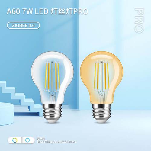 Zigbe3.0智能灯丝灯LGL-B-003ED玻璃复古7W可调光客厅灯eA60
