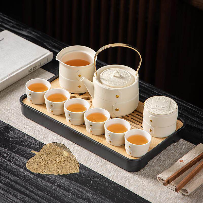 蒸蒸日上陶瓷功夫旅行茶具套装便携式收纳包户外露营茶壶泡茶商务