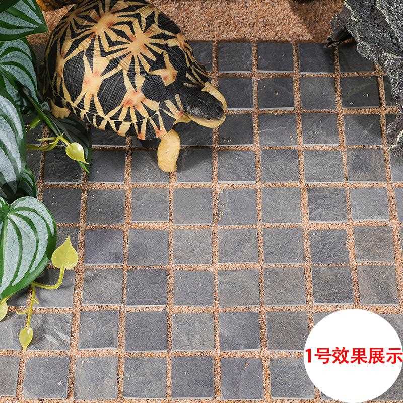 新款直销鱼缸造景装饰小砖块黄缘乌龟布景地砖长方砖创意造景天然图片