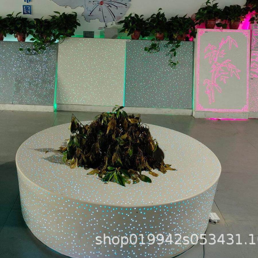 透光混泥土景观坐凳户外庭院公园广场弧形发光凳星空透光水泥板
