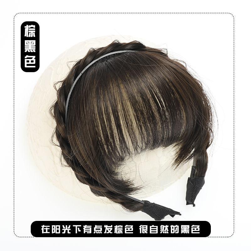 自然遮白发发箍鱼骨辫假发刘海一体增高颅顶头箍压发卡发窟遮发缝