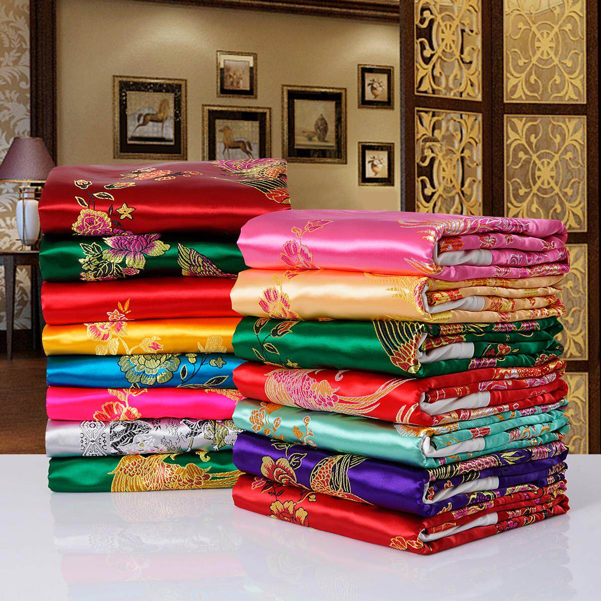 老式丝绸被套包边被罩杭州丝绸缎面结婚覆古风龙凤被面子织锦明清