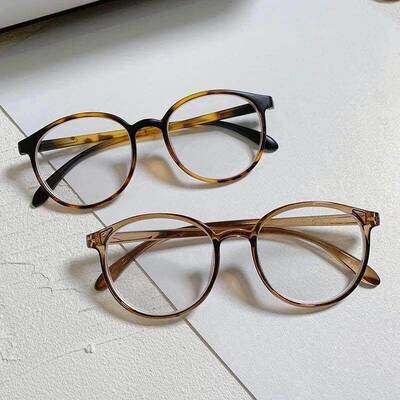 Round Frame Anti-blue Light Glasses Men and Women Myopia Gla