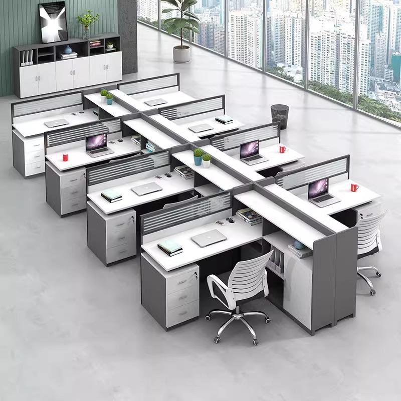 财务办公桌员工桌椅组合公MYT司4人人位6双简约办办公子桌公室职