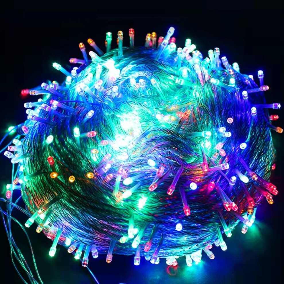 led户外露营挂树装饰灯串圣诞树铜线新年庭院布置满天星彩灯氛围