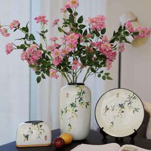 10045319中式陶瓷花瓶简约装饰摆件家古居客厅插花水花养器创风意