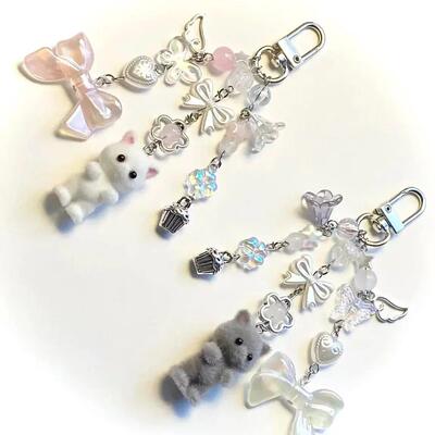 Calico critters persian cat twins keychains