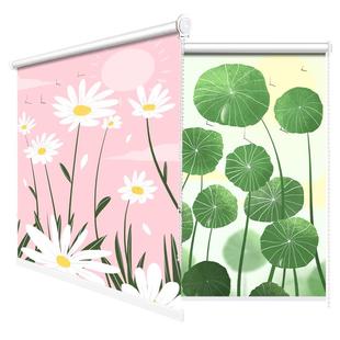 简易小飘窗伸缩窗帘短免打孔安装 升降全遮光遮阳宿舍隔热卧室厨房